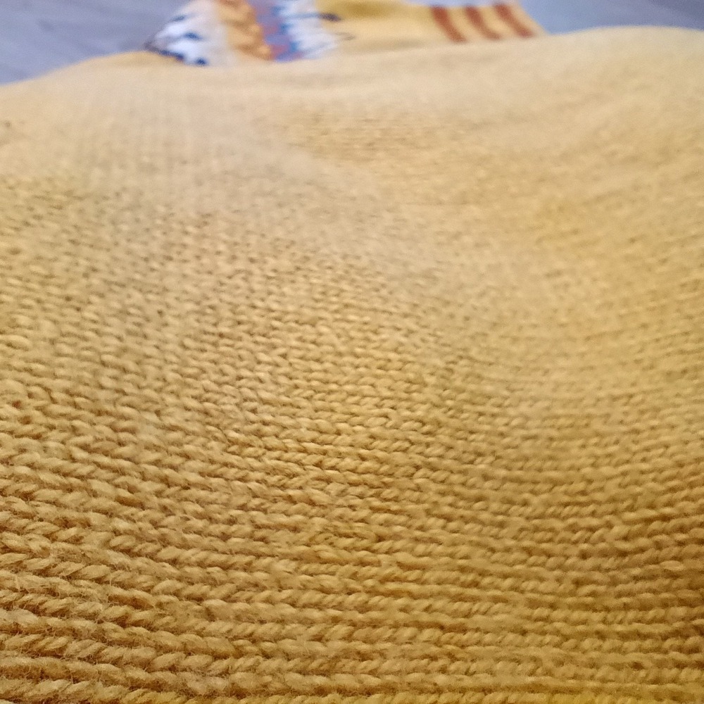 Sundance Women's Sz S Yellow Sweater Fair Isle Nordic Boho Cotton Wool Blend - Picture 9 of 11